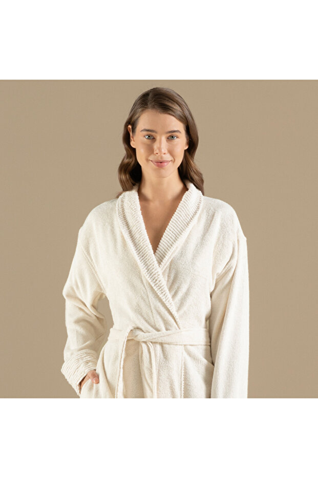 Narde Kadın Bornoz Natural - 3