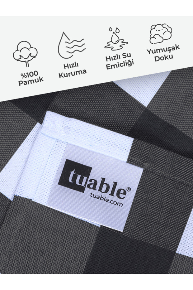 Kareli 6'lı Mutfak Kurulama Bezi, Beslenme Örtüsü, Amerikan Servisi, Servis Peçete Set Havlu 45x70cm - 3