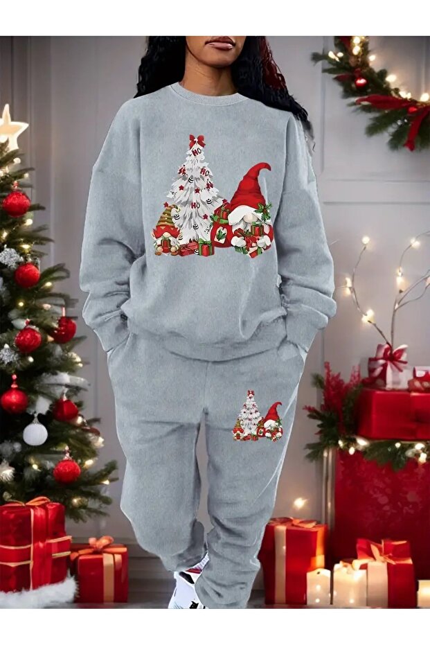 New Year Tree Printed Unisex Tracksuit Set