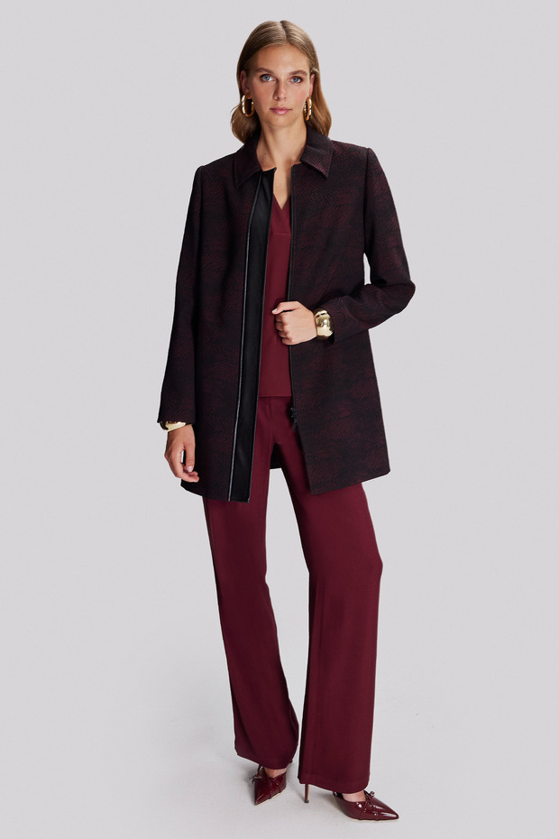 piele Jachetă lungă cu detalii - 2