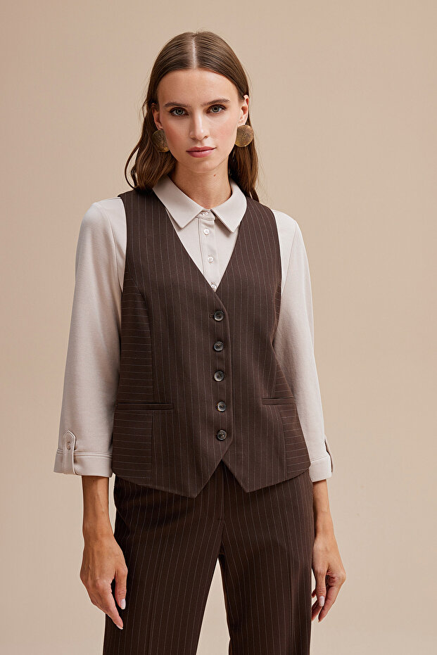 Çizigili Yelek - 1