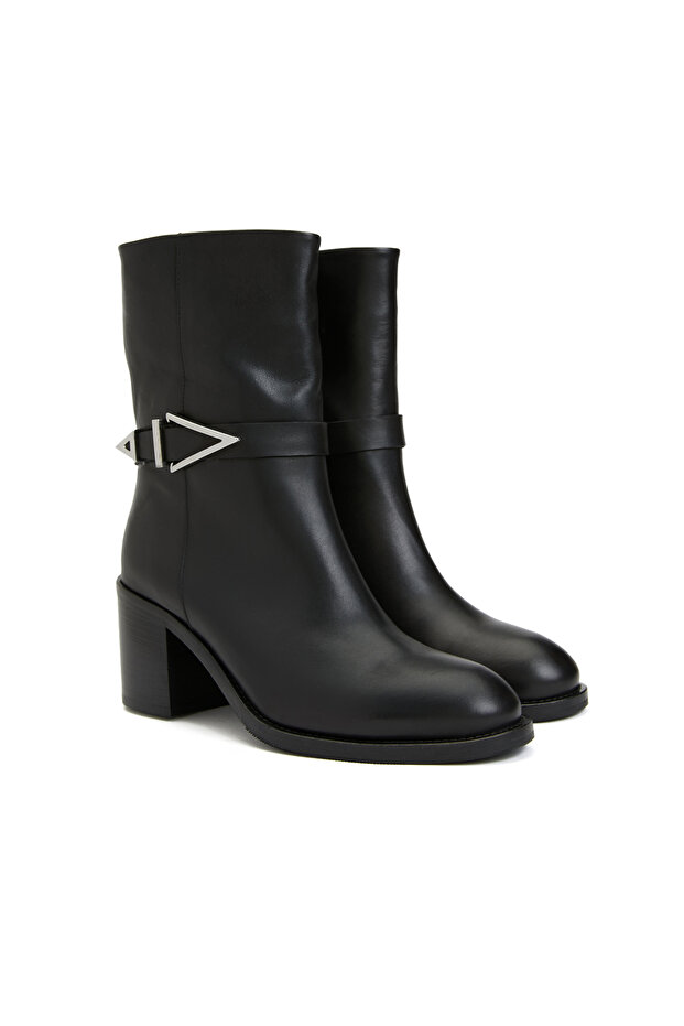 Siyah Kadın Deri Bot - 1