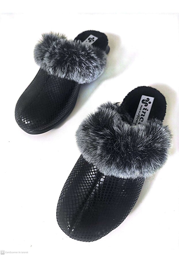 Women's Front Covered Fur Winter Home Daily Slippers