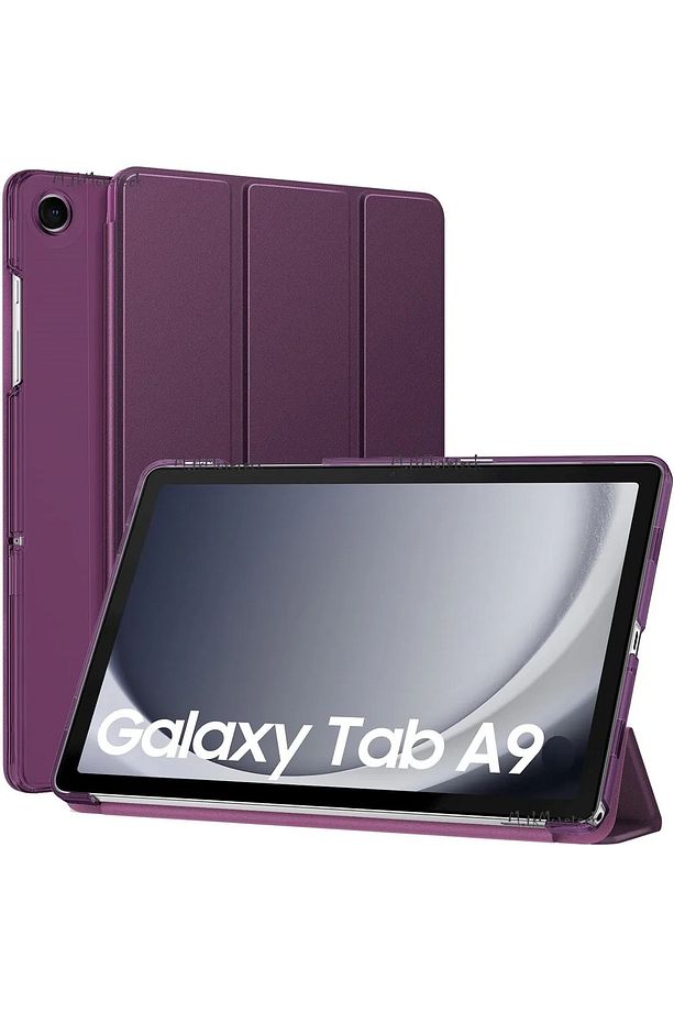 Samsung Galaxy Tab A9 8.7 inç Sm-X110 Tablet Kılıfı Akıllı Smart Uyku Modlu Katlanabilir Şeffaf - 1