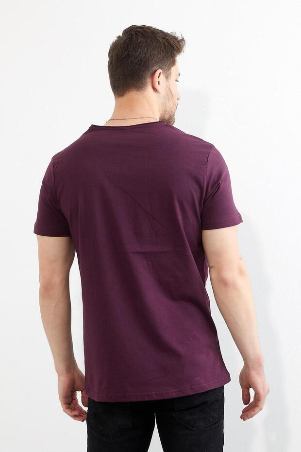 Erkek Bisiklet Yaka Basic T-shirt - 4