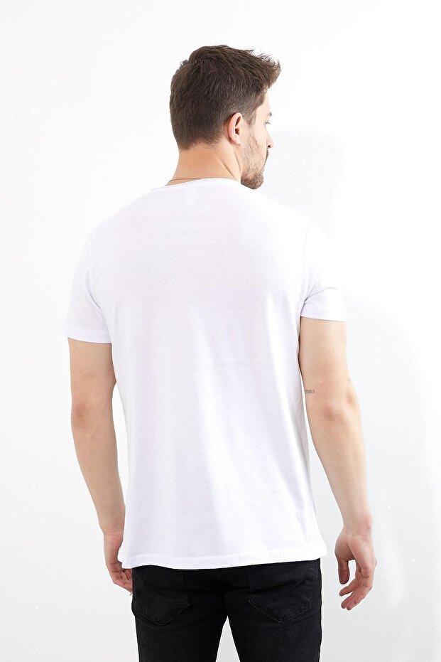 Erkek Bisiklet Yaka Basic T-shirt - 4