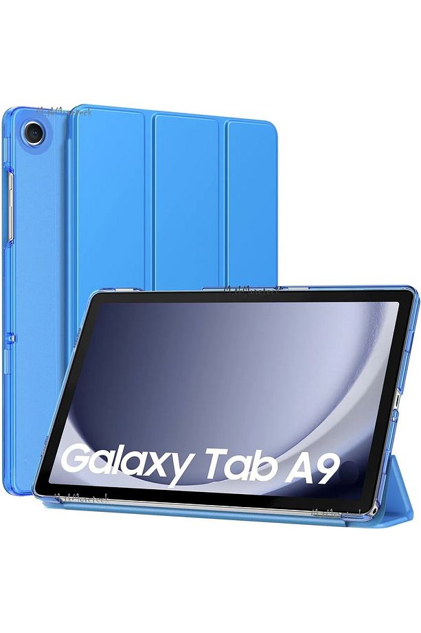 Samsung Galaxy Tab A9 8.7 inç Sm-X110 Tablet Kılıfı Akıllı Smart Uyku Modlu Katlanabilir Şeffaf - 1
