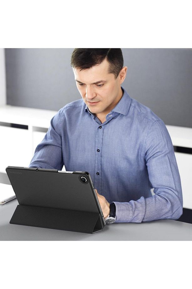 Samsung Galaxy Tab A9 Plus 11 Inç Uyumlu Kılıf Akıllı Smart Uyku Modlu Standlı Şeffaf Kapak Sm-x210 - 5