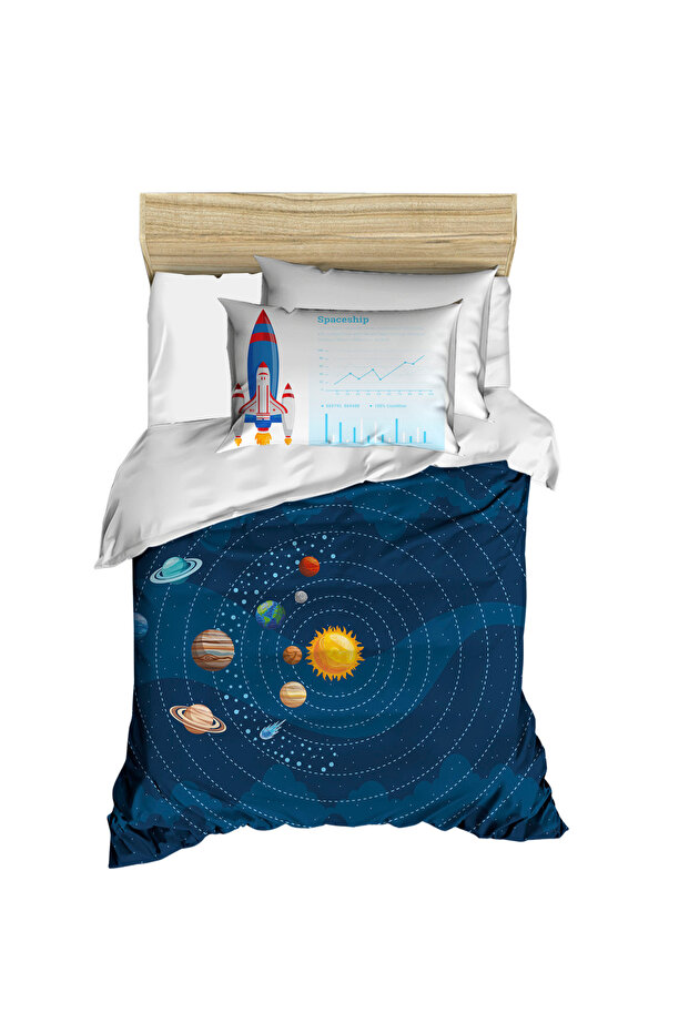Planets 3D Digital Single Duvet Cover Set