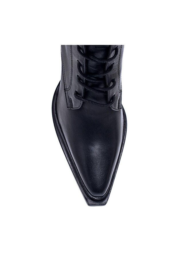 BLUNT SİYAH HAKİKİ DERİ Kadın TOPUKLU BOT - 4