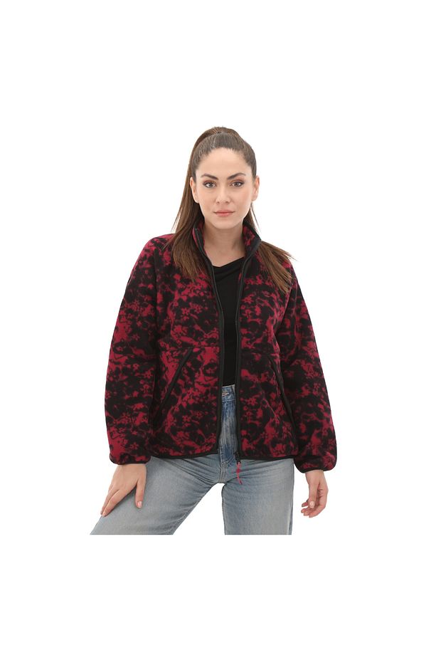 B0a5zuqefy1-r Prınted Full-zıp Sherpa Fleece Jacket Kadın Mont Siyah - 2