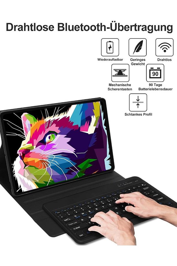 Samsung Galaxy Tab S9 Fe Plus 12.4" Klavyeli Kılıf Kalem Bölmeli Bluetooth Özellikli Stand Türkçe Q - 5