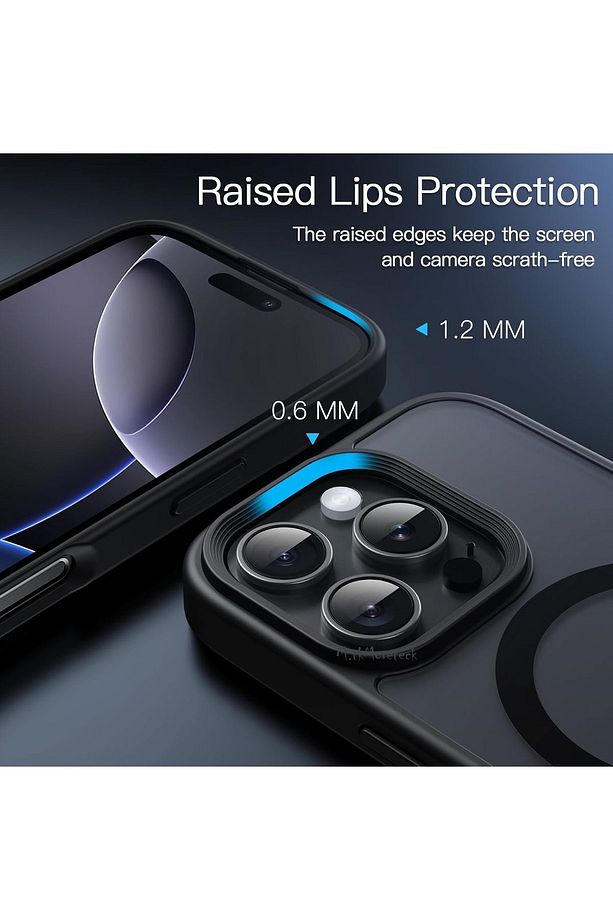 İphone 16 Pro Max Kılıf Mat Magsafe Şarj Özellikli Darbe Önleyici Hassas Butonlu Renkli YumuşakKenar - 5