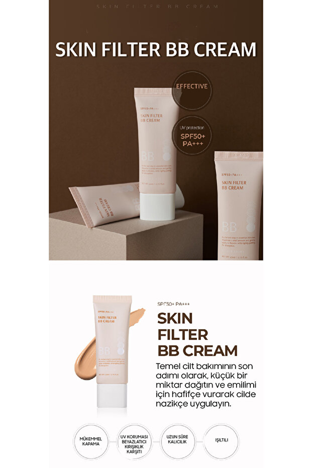 Bb Cream Skin Filter Bb Cream with High Coverage and Skin Care Effect Spf50 Pa Protector - 3