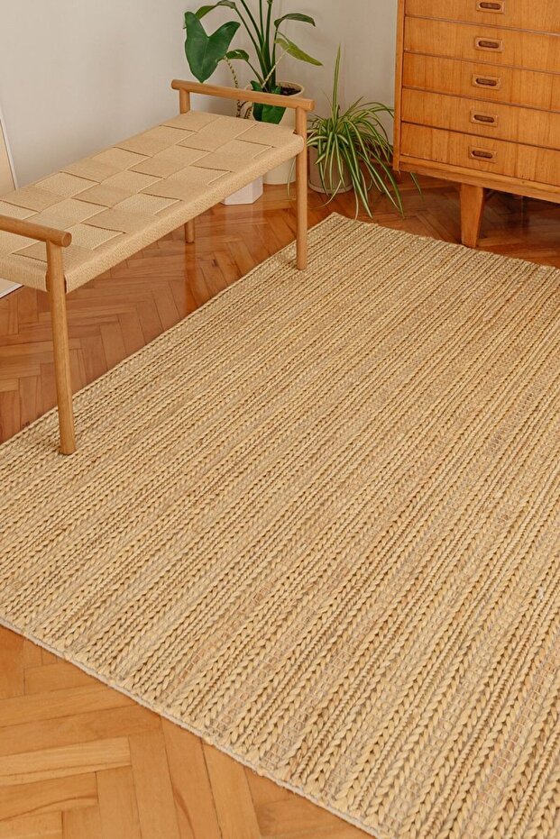 Dulce - Cream Jüt Hasır Halı - 4