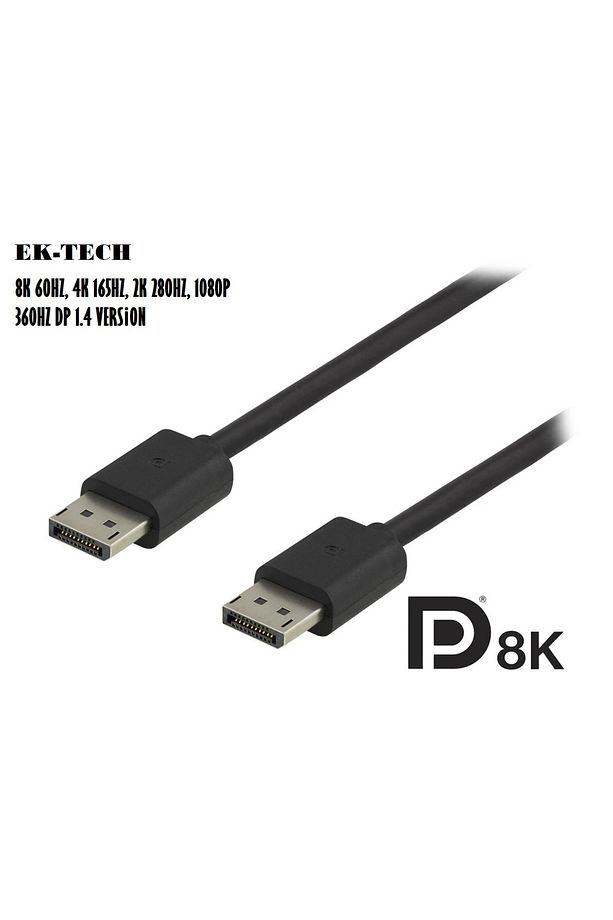 Ek-tech 1.8m Version 1.4 144/165/180/240/280/360hz Destekli Displayport Kablo 2k-4k Freesync G-sync - 1