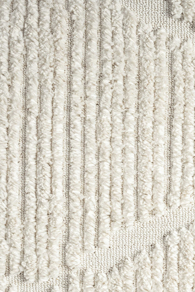 Bilbao - Bright White Modern Iskandinav Krem Halı - 5