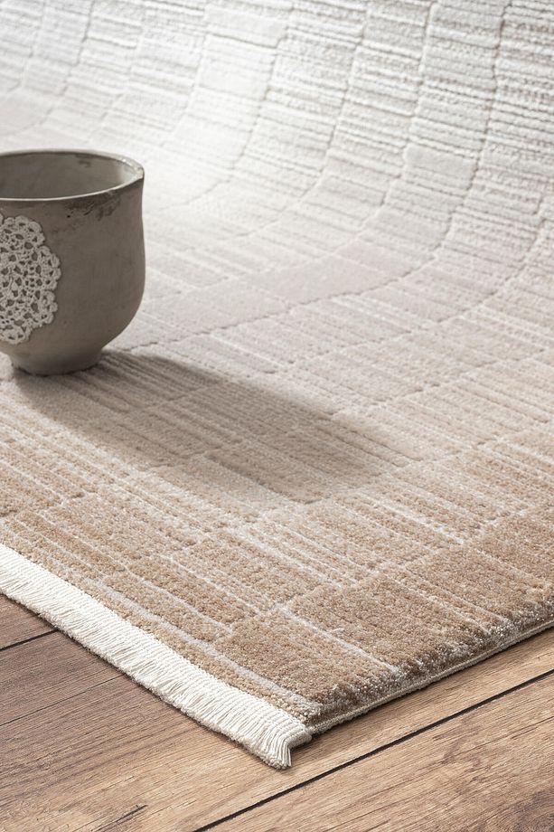Pena - Flax Çizgi Desenli Saçaklı Mutfak Halısı - 3