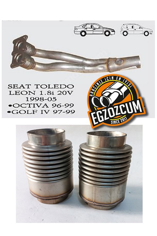 Seat/Toledo/Leon/Octiva/Golf4 Ön egzoz çatal spirali  ön susturucu spirali 1 ADET - 2