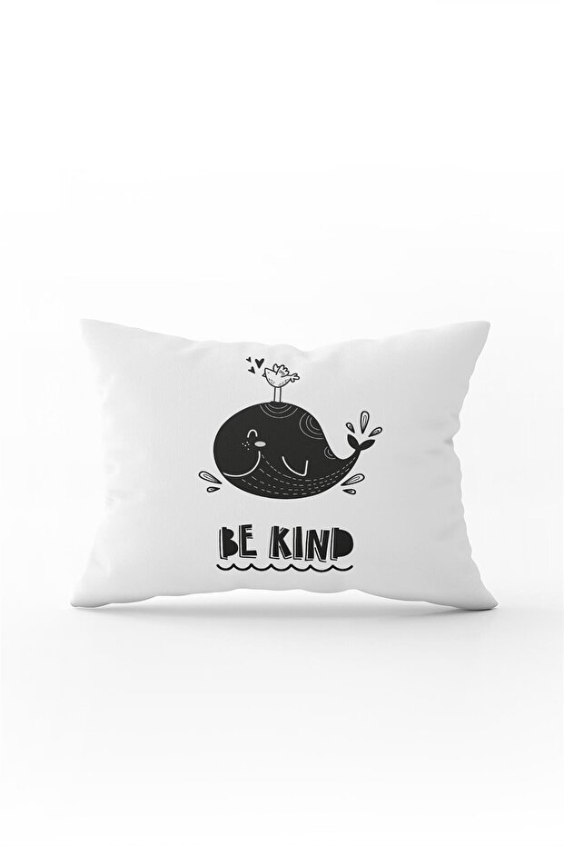 Double Sided 35x50 Black and White Fish Figured Children's Throw Pillow Pillow Case - Cgh071-3550