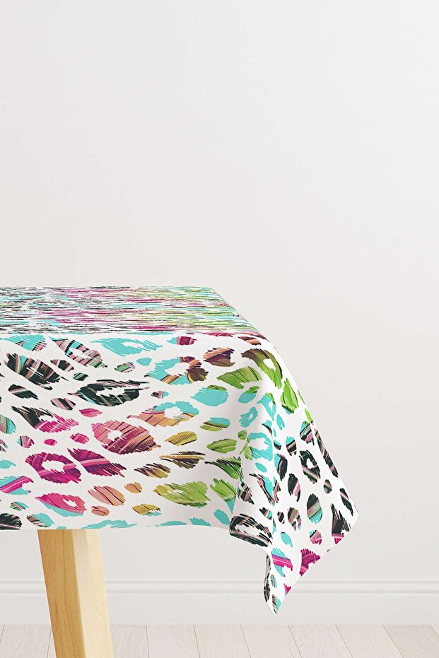 White Multicolored Leopard Pattern Digital Printed Deskpad Cgh355-ms - 1