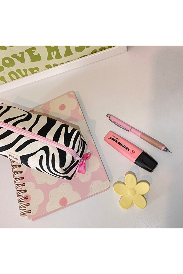 حامل قلم بنمط حمار وحشي/حقيبة مكياج - 6