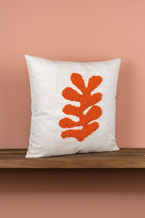 CGH1358 نموذج وسادة رمي منقوشة بأوراق حمراء - 2