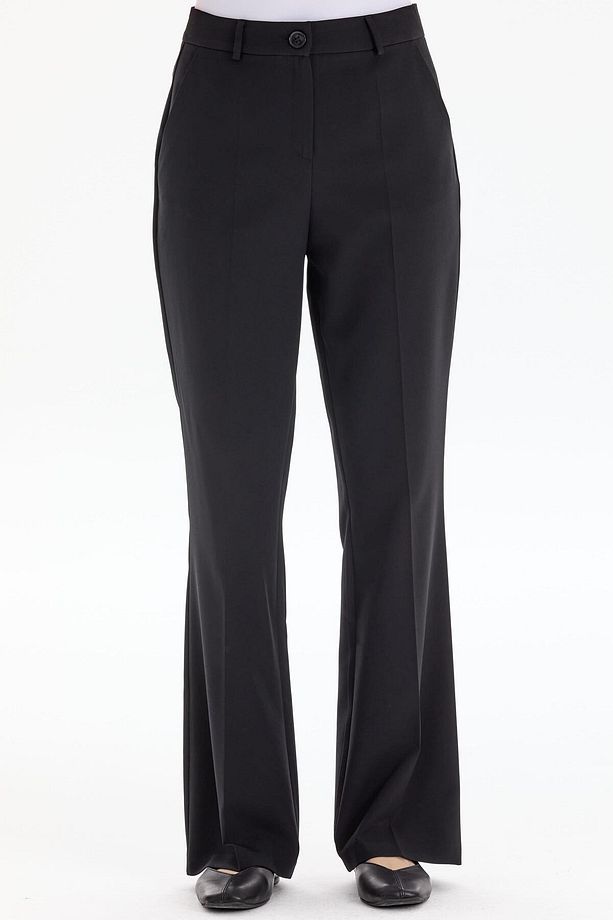 İspanyol Paça Basic Pantolon - Siyah - 4