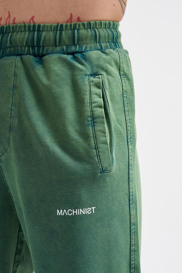 Erkek Luxury Basic Yıkamalı Jogger Yeşil Eşofman Altı - 4