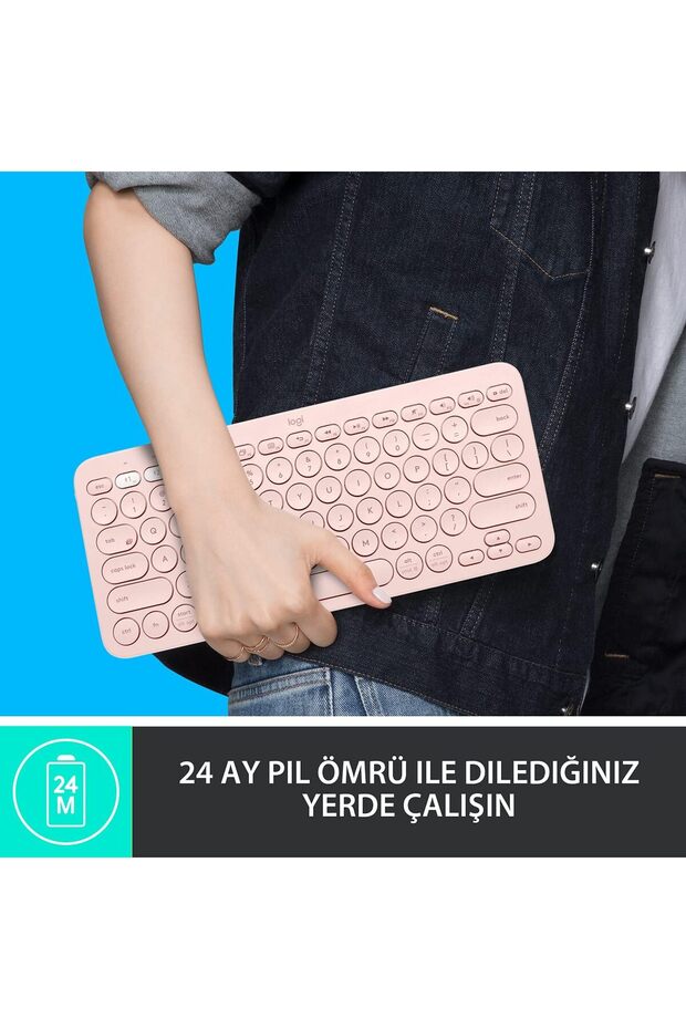 K380 Bluetooth Klavye 920-007586 + M350s Pebble 2 Kablosuz Mouse  910-007015 - 6