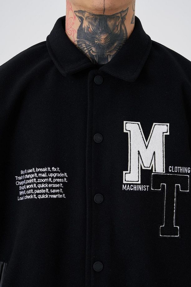 Erkek Mt Oversize Siyah Bomber Ceket - 3