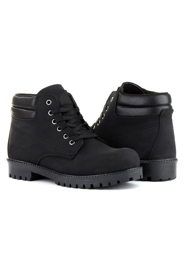 Nubuck Winter Water Resistant Lace up Women's Boots Black