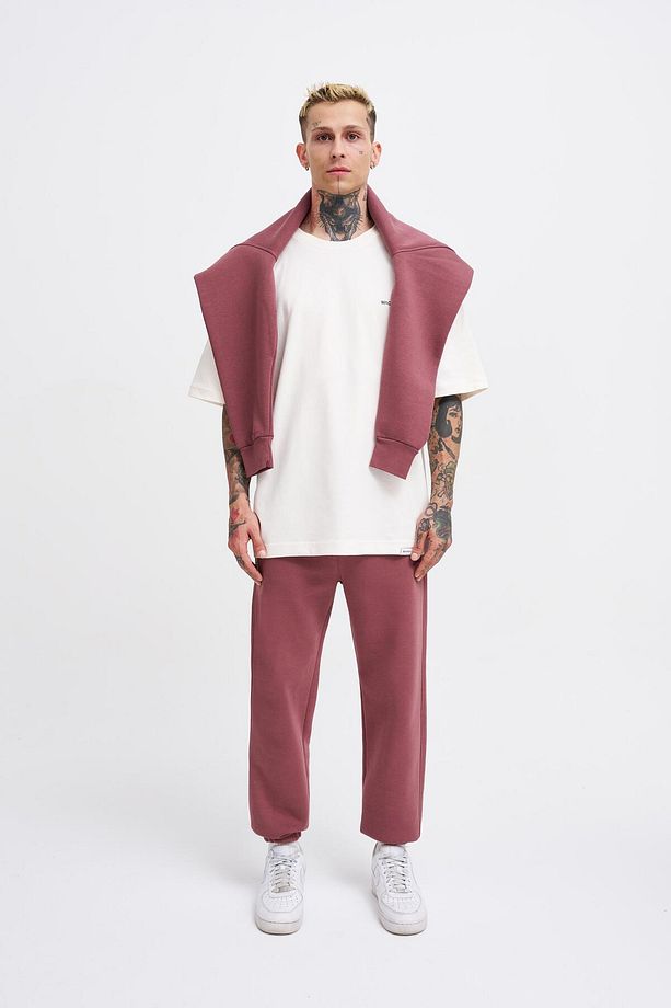 Erkek Jogger Regular Mürdüm Eşofman Altı - 7
