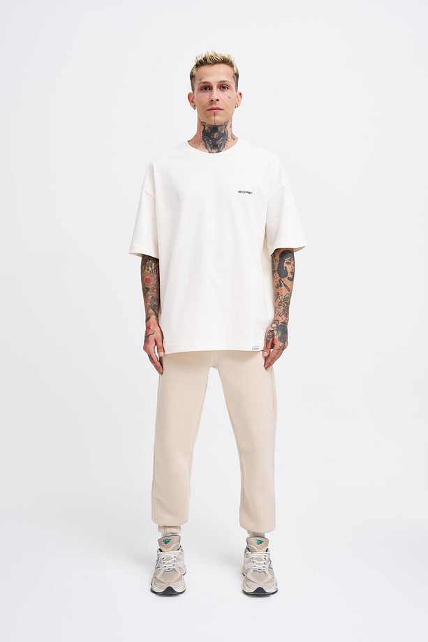 Erkek Basic Jogger Relaxed Açık Bej Eşofman Altı - 7