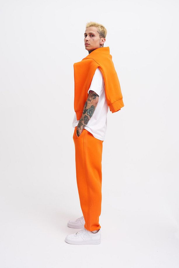 Erkek Basic Jogger Relaxed Turuncu Eşofman Altı - 6