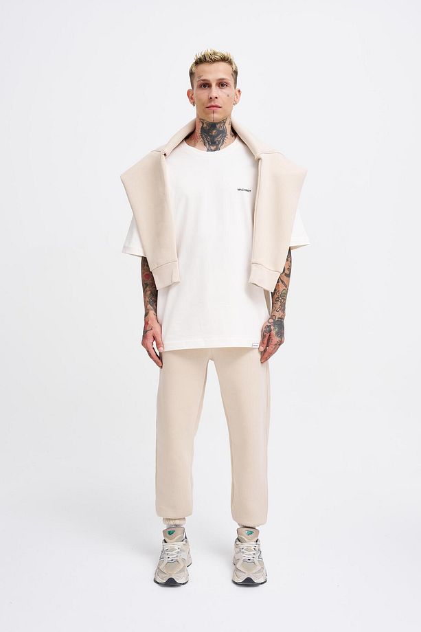 Erkek Basic Jogger Relaxed Açık Bej Eşofman Altı - 6