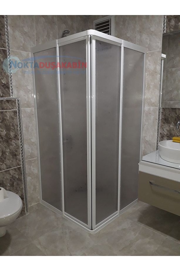70x90 Kare Köşe Girişli Teknesiz Mika Duşakabin - 1