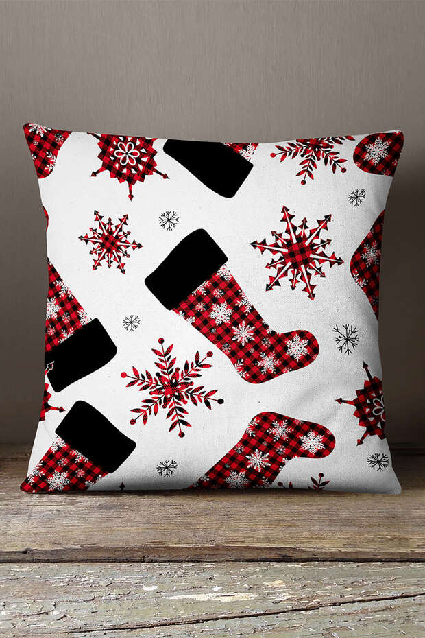 Velvet Babyface White Red Christmas Themed Digital Printed Throw Pillow Pillow Case - Cgh296