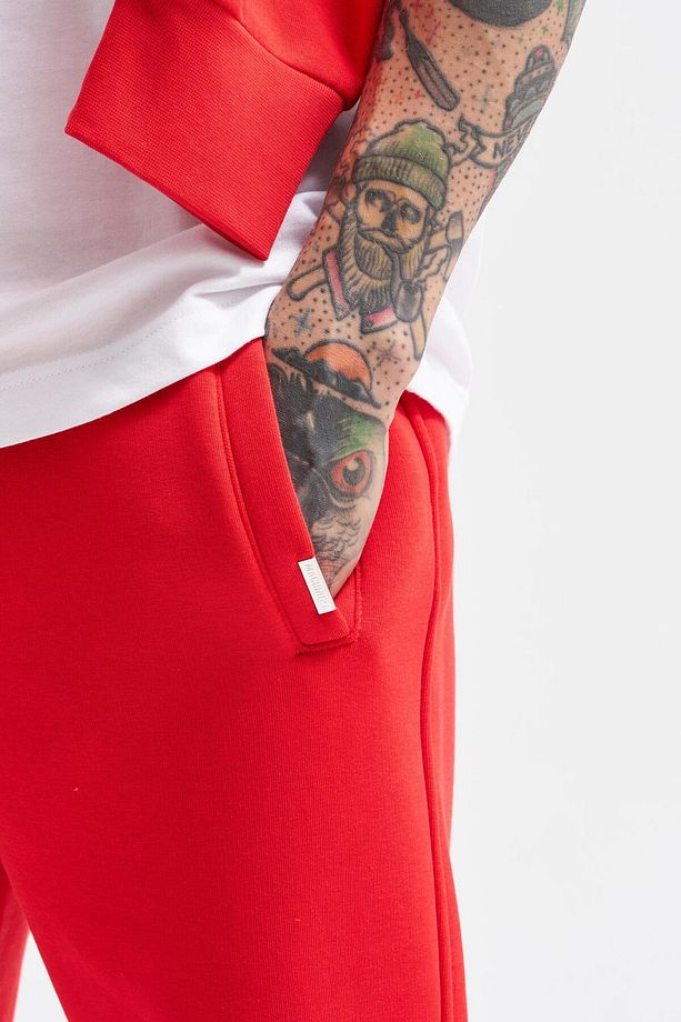 Erkek Basic Jogger Relaxed Kırmızı Eşofman Altı - 5