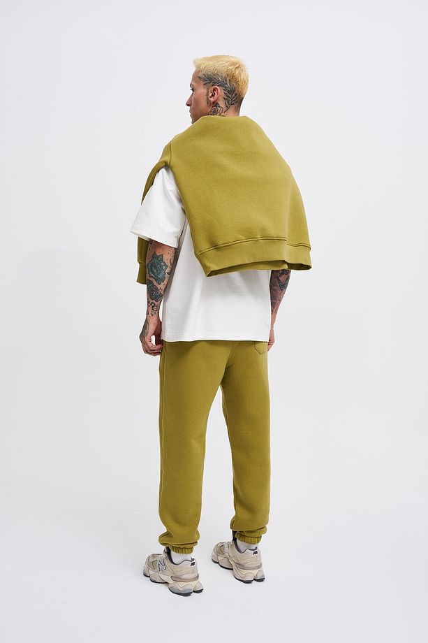 Erkek Basic Jogger Relaxed Yeşil Eşofman Altı - 5