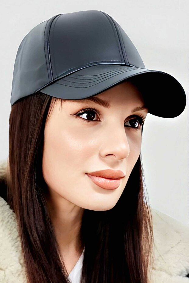 Unisex 100% Leather Back Adjustable Cap Hat - 4