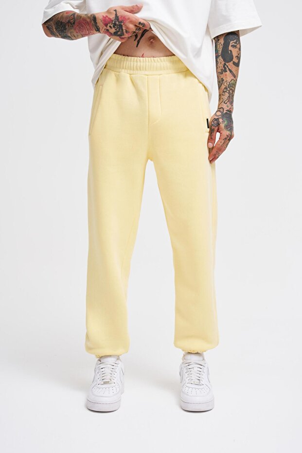 Erkek Jogger Regular Sarı Eşofman Altı - 1