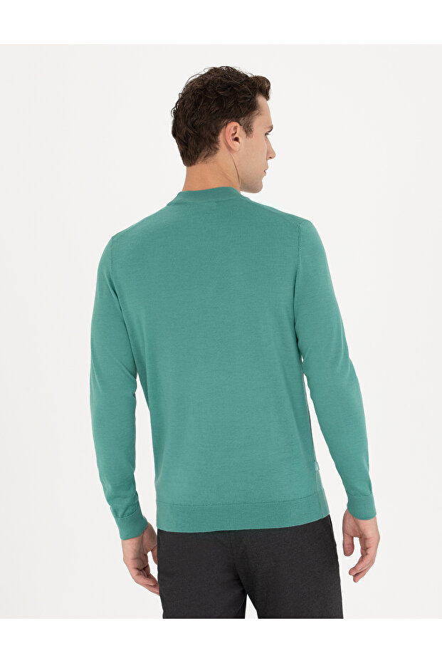 Mint Regular Fit Çeyrek Yaka Yün Karışımlı Basic Triko Kazak 50270049-VR090 - 5