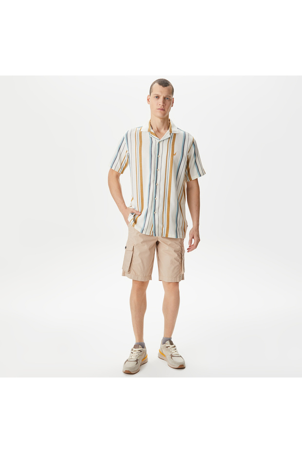 Erkek Bej Bermuda Şort - 1