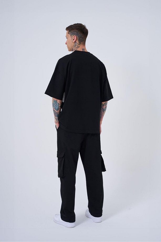 Erkek Mac Blanket Oversize Siyah Tişört - 4