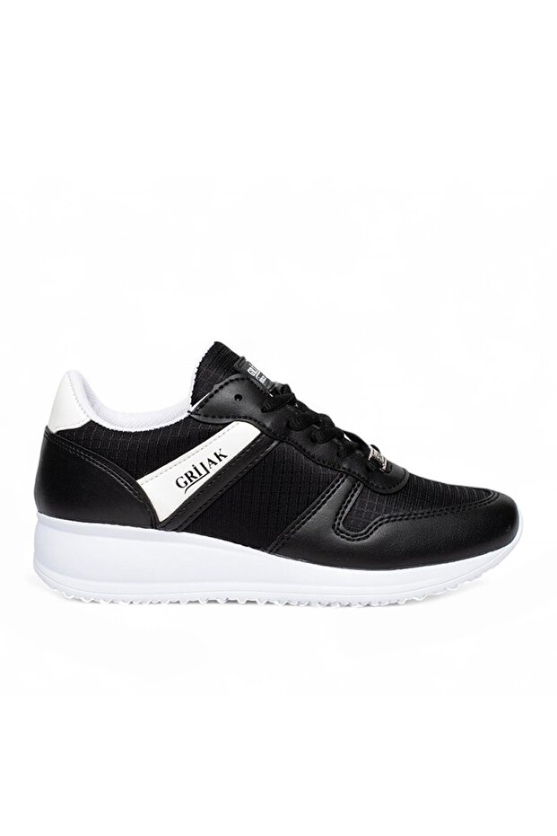 Daily Comfortable Casual Lace-Up Walking Shoes Black Beige