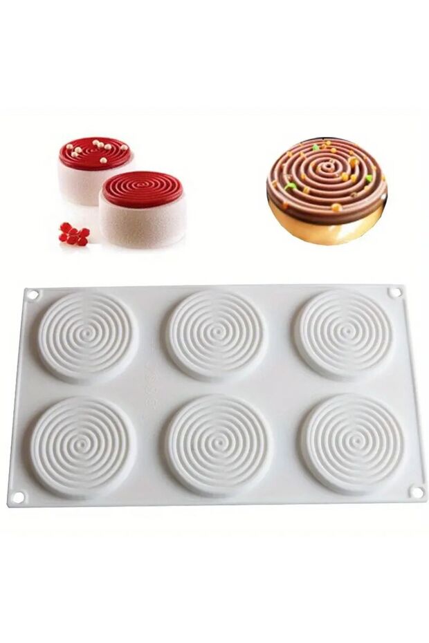 Silicone Professional Spiral Pastry Cake Mold Set of 6