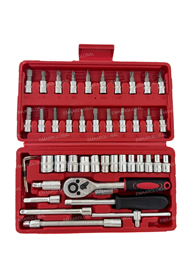 46 Parça Cr-v 1/4 Cırcırlı Ve Bits Uçları Tam Set Ç Lokma Anahtar Takımı - 2