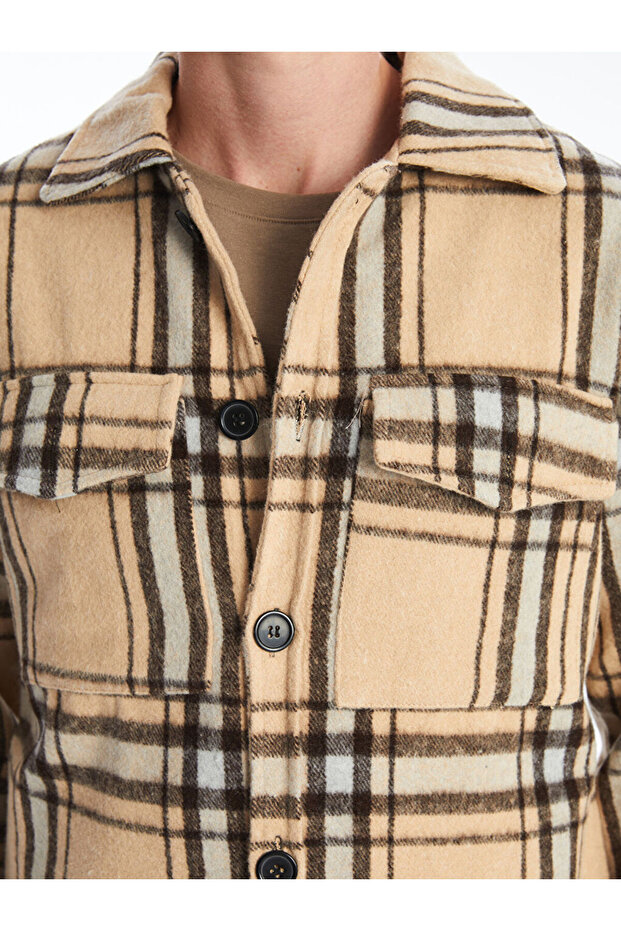 LCW Regular Fit Uzun Kollu Ekose Erkek Gömlek Ceket - 3