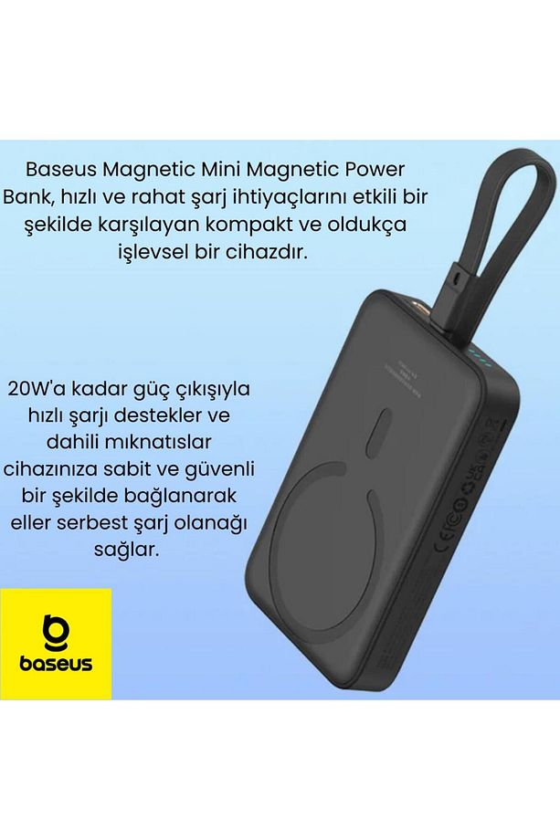 20w 10000mah Iphone Lightning Kablolu Ve Kablosuz Şarjlı Magsafeli Süper Hızlı Powerbank - 2